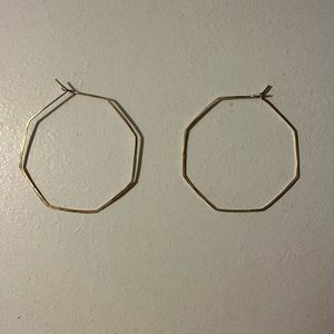 Adorn Gold Octagon Hoop Earrings